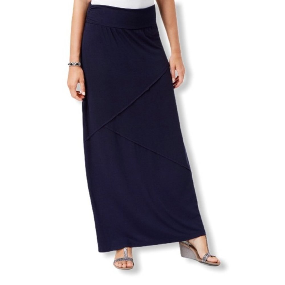Style & Co. womens PXL casual‎ daytime maxi skirt pieced blue